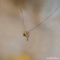 gold plated heart and lock key necklace