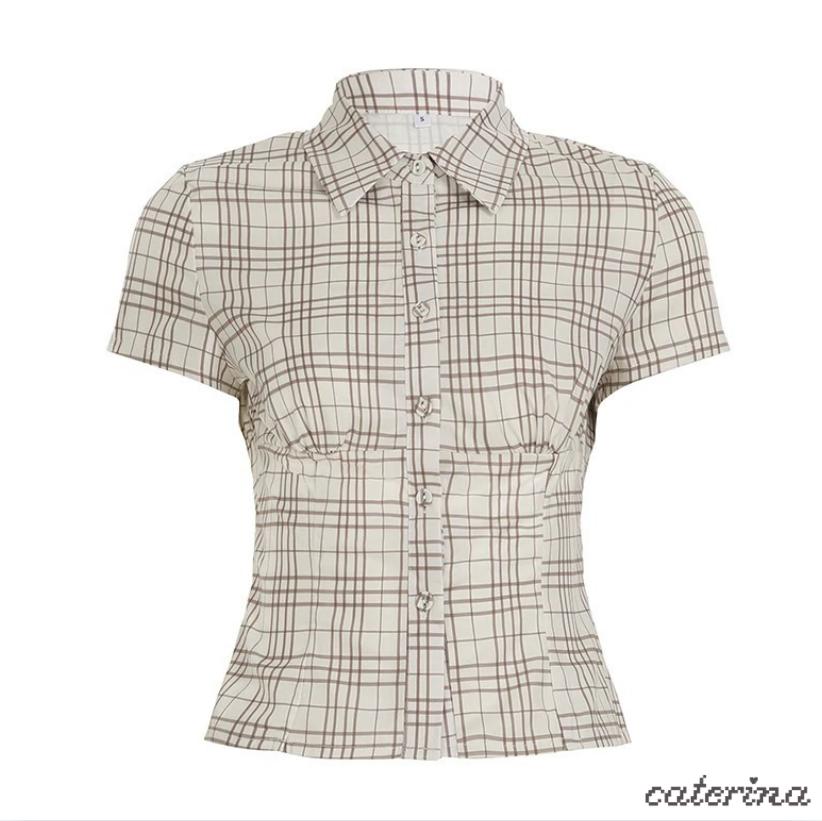 plaid button up top