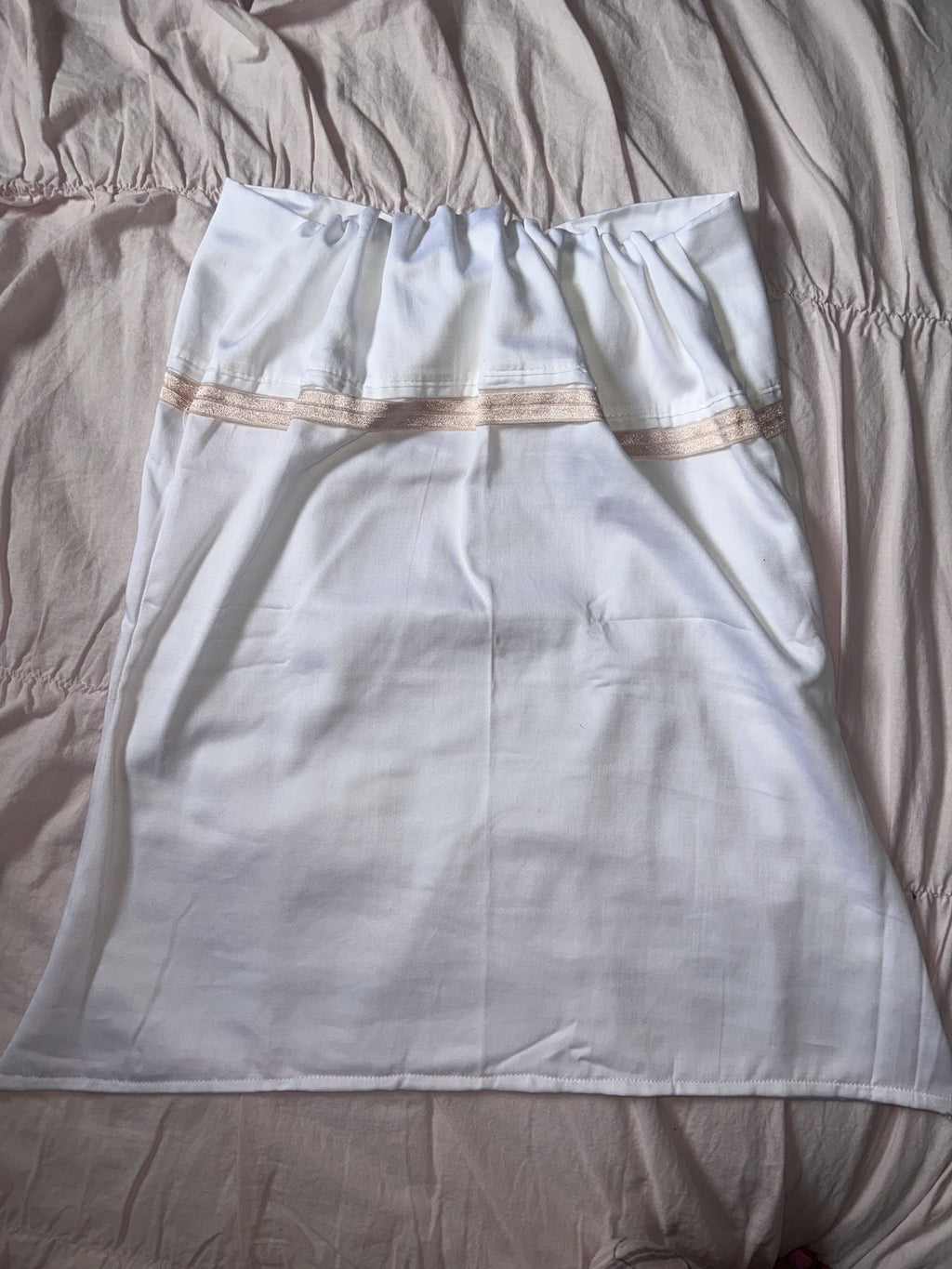 2000s white baby doll tube top